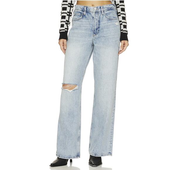 Frame High N Tight Wide Leg Jeans in Bilson Rips size 25 - Picture 1 of 12